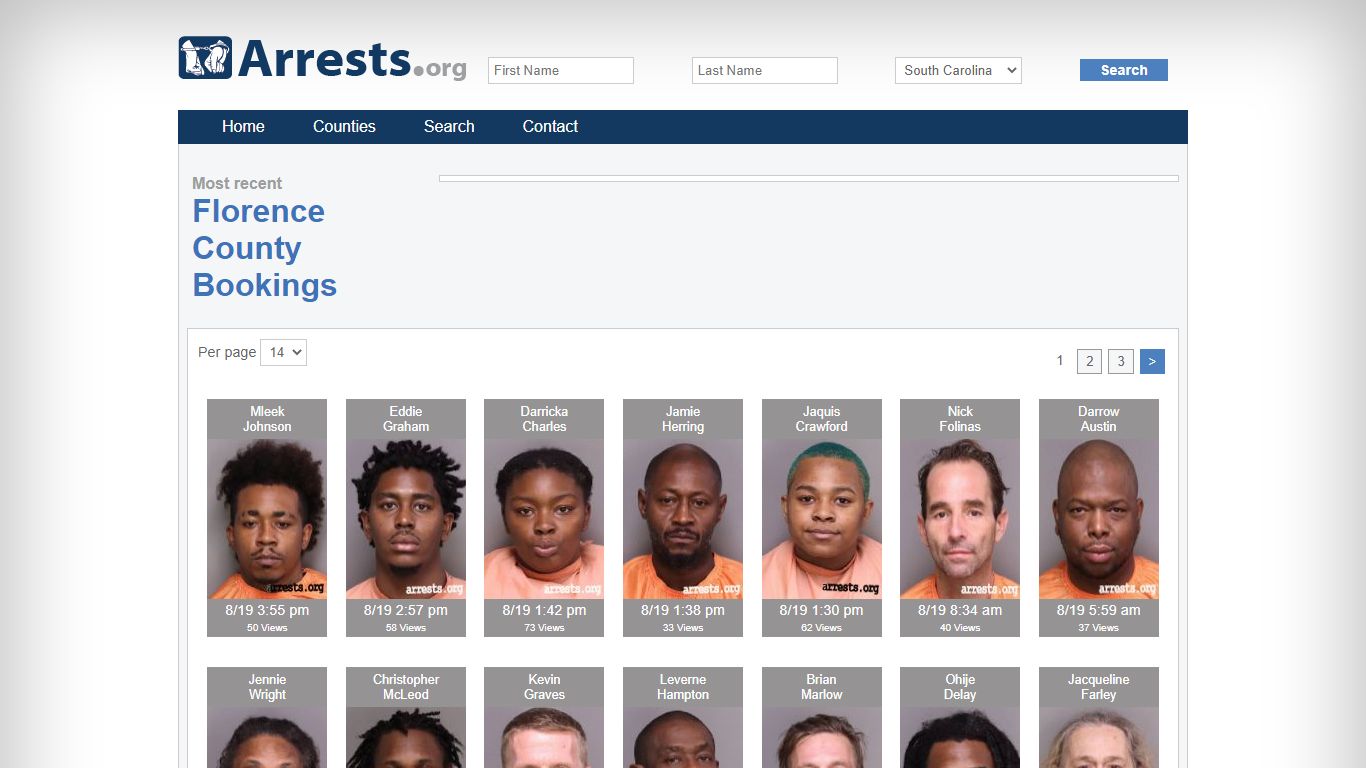 Florence County Arrests and Inmate Search